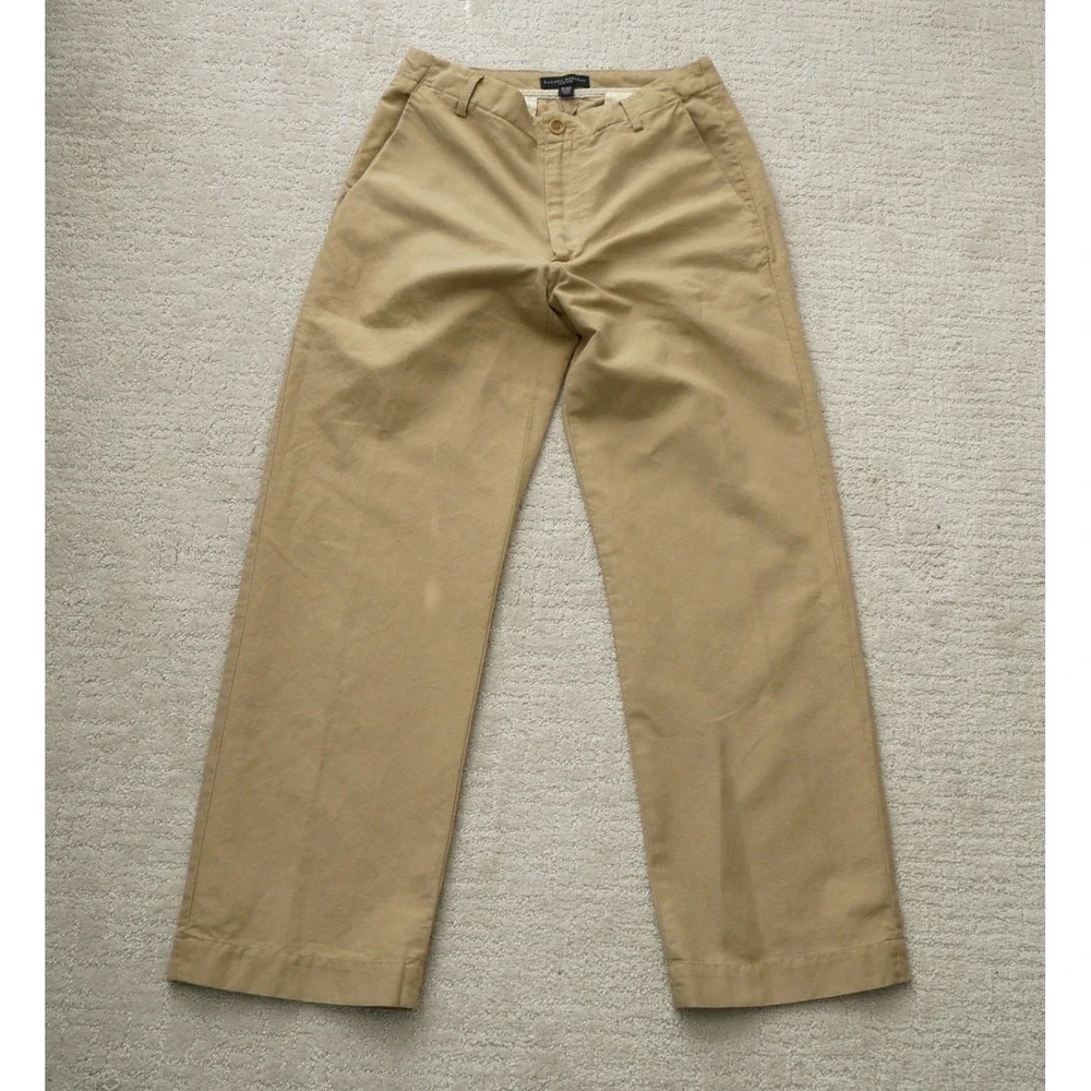Banana Republic Dawson Khaki Pants Men 31 30 Tan Cotton Linen Straight Leg Chino